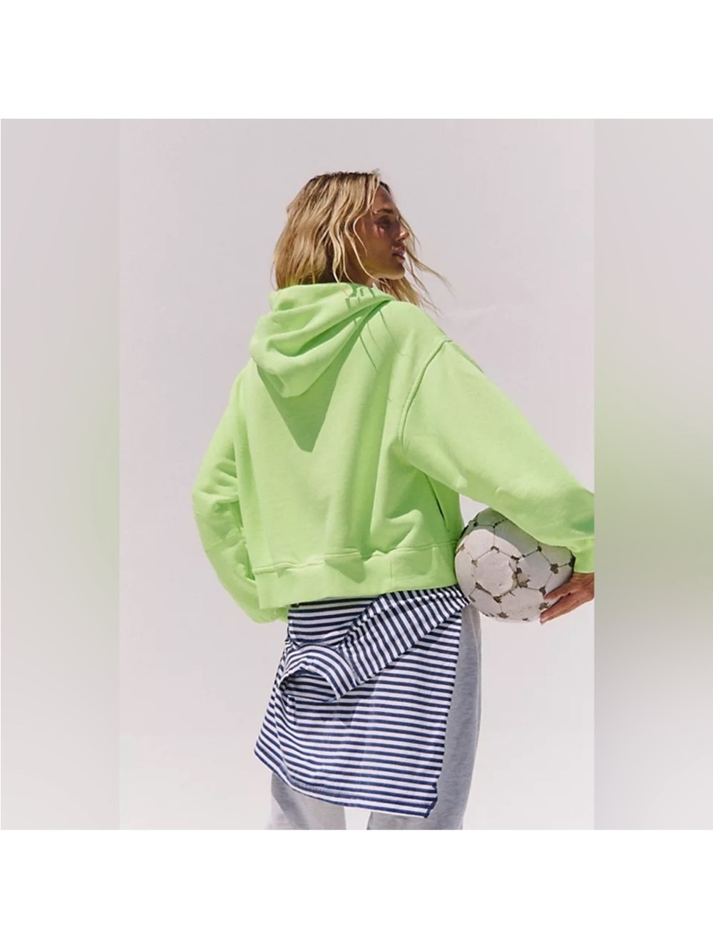 FP Movement by Free People “A cut above”Zip Hoodie- in sour citrus yellow - Picture 5 of 8